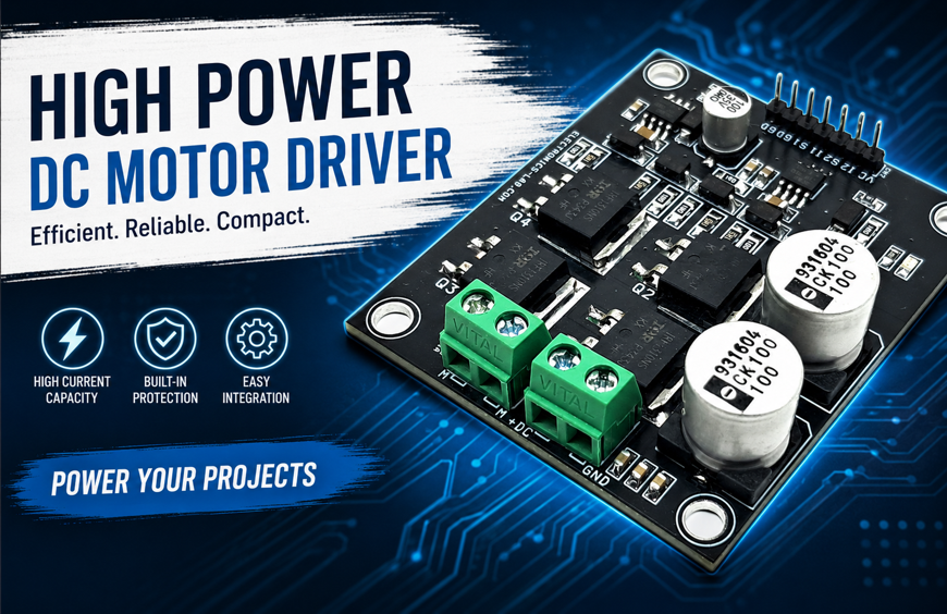 High Power DC Motor Driver for Robotics and DIY Projects